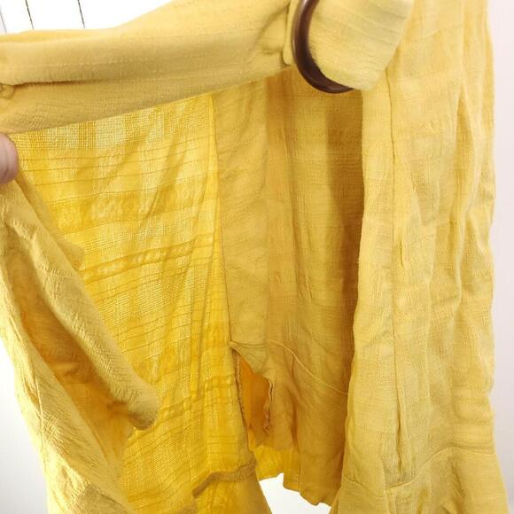 American Eagle Dress Womens XS Mini Square Neck Smocked Back Sunshine Belted - Picture 5 of 13